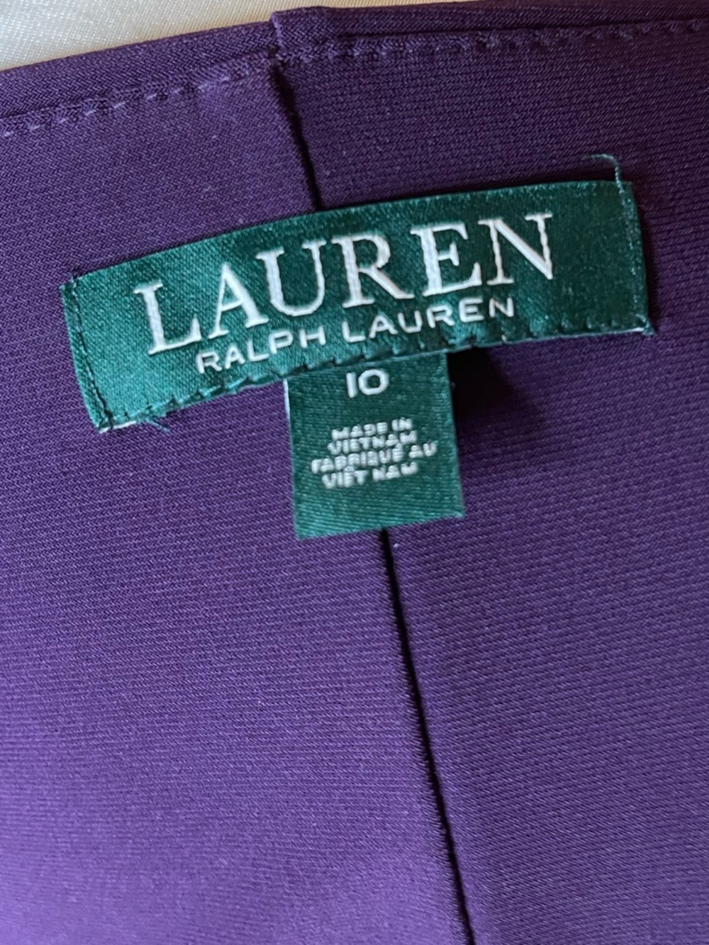 Ralph Lauren Deep Purple Cowl Neck Ruched Midi Dress Sz 10 - Picture 5 of 6